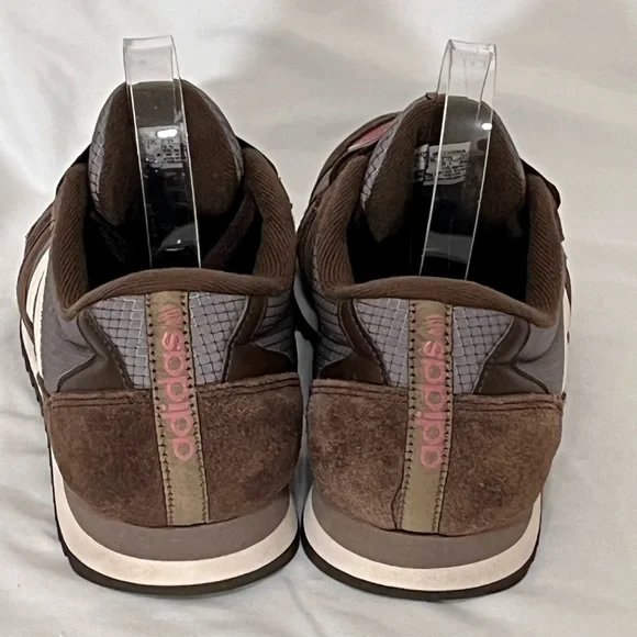 Adidas Vintage Style Brown Gray and Pink Sneakers with White Stripes Size 7.5 - Picture 4 of 9